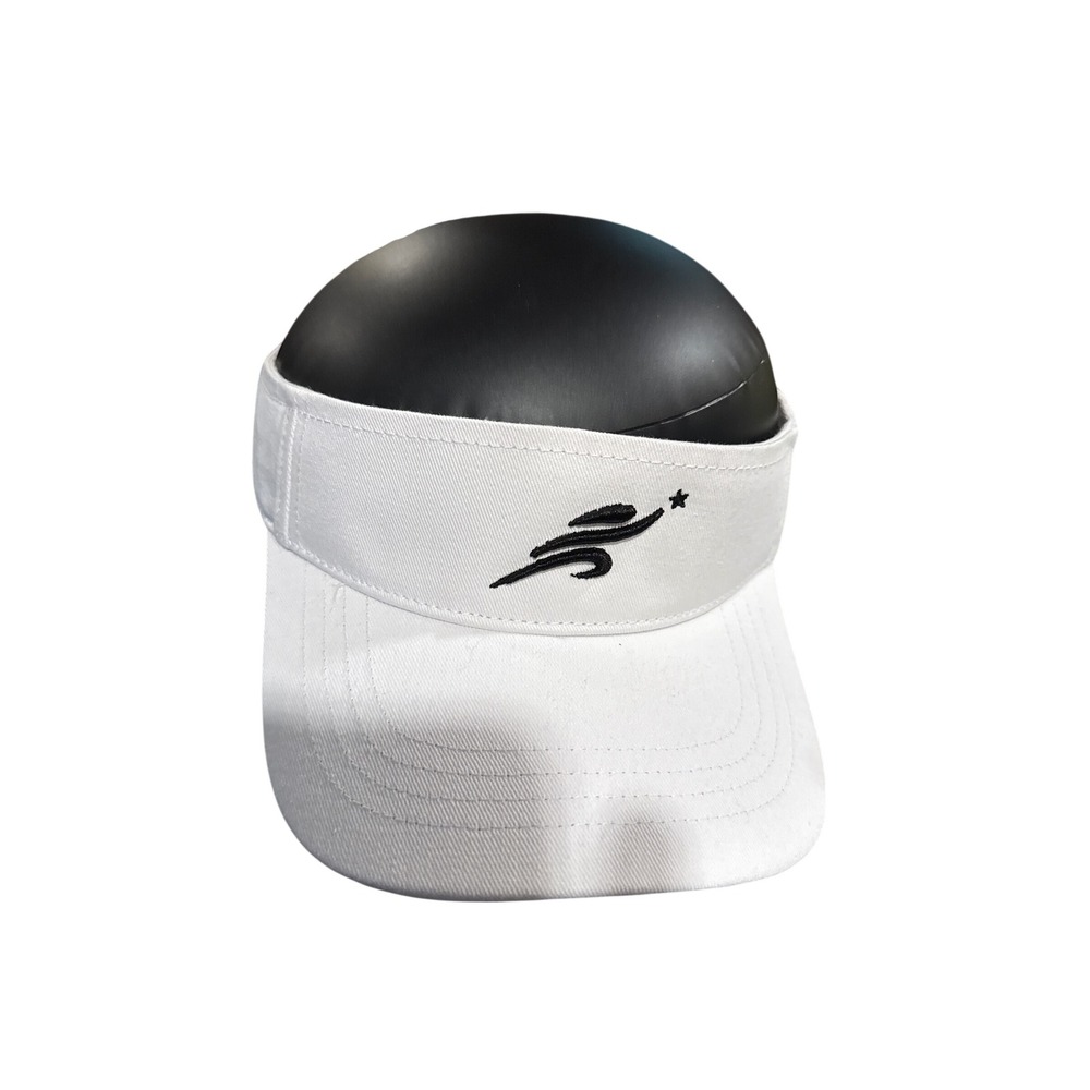 Champro HV6 CFIT White Athletic Sports Visor Hat Size S-M Embroidered Logo